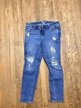 Old Navy Blue Ripped Rockstar Super Skinny Jeans